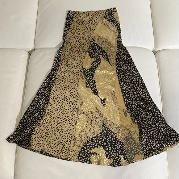 RIXO London Leopard Print Silk Slip Skirt - Picture 6 of 16
